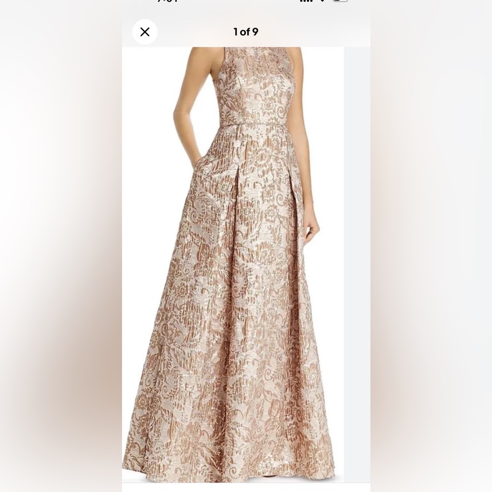 NWT Aidan Mattox gorgeous embroidered long dress size 6 M